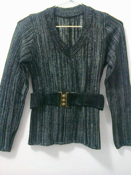 Blusa Feminina Preta c/ Cinto